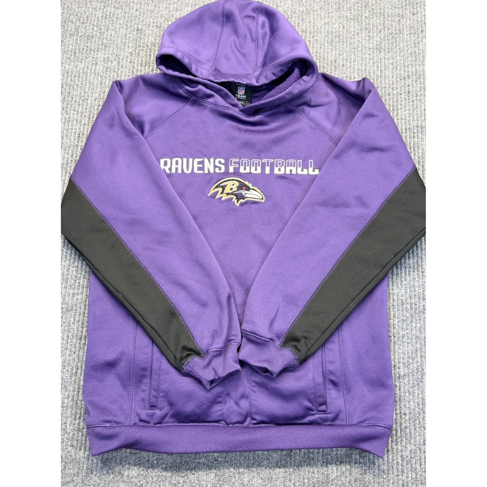 Baltimore Ravens NFL Team Apparel Youth Large Purple Football Hoodie L 14/16